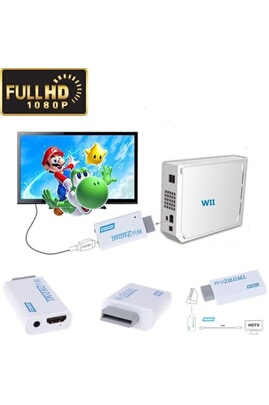 WII HDMI Adaptateur Wii Convertisseur HDMI, avec HDMI Câble et