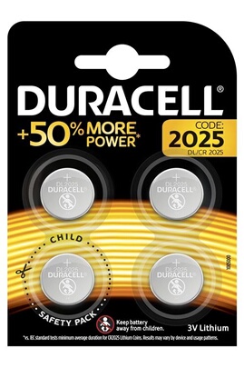 Pile bouton Lithium DL 2025 - Pack de 4 - Duracell 