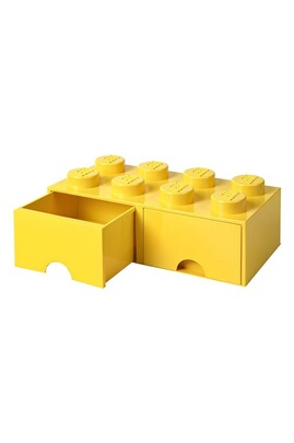 Décoration enfant Lego Tiroir en brique 8 boutons, 2 tiroirs, boîte de  rangement empilable, 9.4 l
