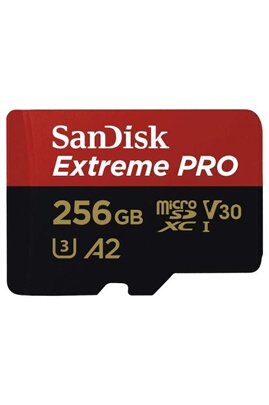 Comparer les prix : SanDisk 256 Go Extreme Carte Mémoire MicroSDXC +  Adaptateur SD avec Performances Applicatives A2 Jusqu'à 190 Mo/s/130 Mo/s,  Classe 10, U3, V30
