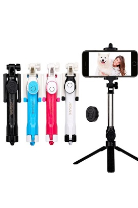 VSHOP® Selfie Stick Perche pour Apple iPhone, Samsung Galaxy  S7/S6/S5/S4/S3/Note 5/4/3/2 (Bleu, Selfie Stick avec Bluetooth)
