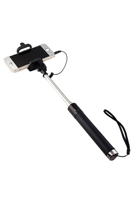 Mini Perche Selfie pour IPHONE 12 Pro Max avec Cable Jack Selfie Stick  IOS Reglable Bouton Photo (BLEU)