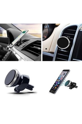 Accessoire téléphonie pour voiture GENERIQUE Support Voiture Magnetique  pour HTC Desire 10 lifestyle Aimant Noir Ventilateur Universel 360 Rotatif