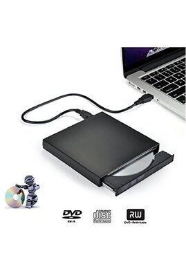 Lecteur CD/DVD Externe USB 2.0 pour Ordinateur Portable Windows et MacBook  