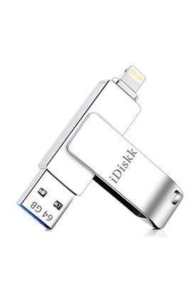 Clé USB iDiskk Certifiée MFi Clé USB 64GO 3.0 Clef USB pour iPhone iPad  Mémoire Stick avec Connecteur Lightning,USB Lighting Expansion De Stockage