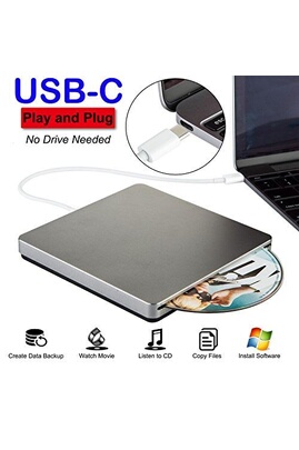 Lecteur-graveur externe GENERIQUE USB C SuperDrive Nolyth Externe CD Lecteur  de DVD Lecteur graveur de CD RW Graveur de DVD USB pour Mac/Ordinateur  portable/Windows10