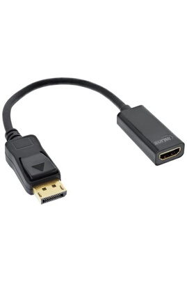 Adaptateur et convertisseur InLine Adaptateur® DisplayPort vers HDMI avec  audio, DisplayPort mâle vers HDMI femelle, 4K / 60Hz, noir 0,15 m