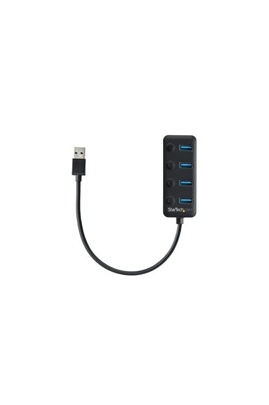 Hub USB 3.0 à 4 ports avec interrupteurs marche/arrêt pour chaque port USB  - Multiprise USB 3.0 vers 4x USB-A (HB30A4AIB) - Concentrateur (hub) - 4 x