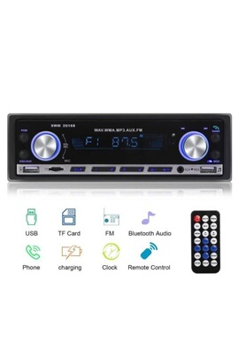 Autoradio Bluetooth, 4x60W Radio de Voiture stéréo vidéo FM Radio