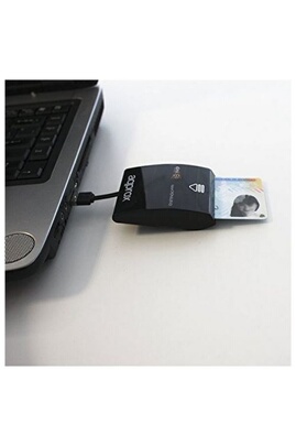 Lecteur de carte d'identité app CRDNILBv2 Rallonge +Smart Card Noir