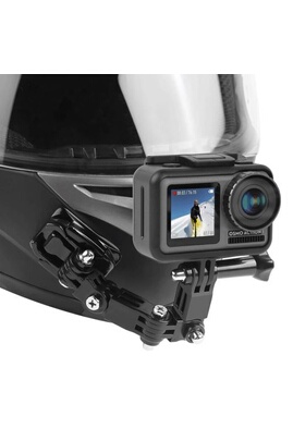 Accessoires pour caméra sport GENERIQUE Pour Caméra OSMO d'action  Casque de moto menton Support Bouton Turntable Mont Cam