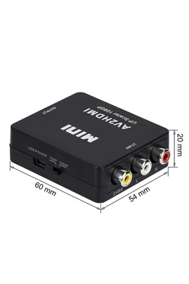 Adaptateur RCA vers HDMI, adapter vidéo Mini AV vers HDMI compatible 1080P