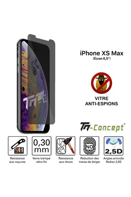 Verre trempé intégral teinté Anti-Espions Apple iPhone XR TM Concept®