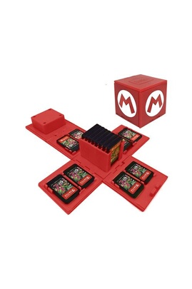Etui et protection gaming Wisetony 【Nom du magasin:®】Boîtes de rangement  avec 16 poches pour jeux Nintendo Switch - Rouge Mario