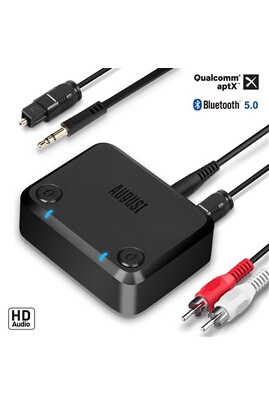 Transmetteur audio August Adaptateur Bluetooth TV HD pour 2 – MR270 –  Transmetteur Émetteur du Son TV vers 2 Casques Bluetooth, Enceinte - RCA,  Optique et Bluetooth 5