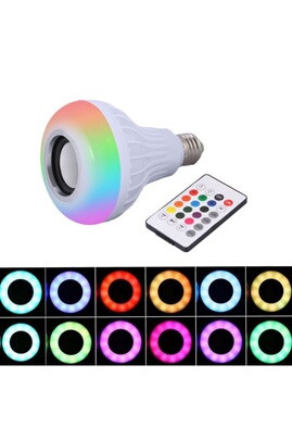 Generic - 12W LED sans fil Bluetooth musique ampoule RGB E27 lampe Bulit-in  haut-parleur audio - blanc - Accessoires de motorisation - Rue du Commerce