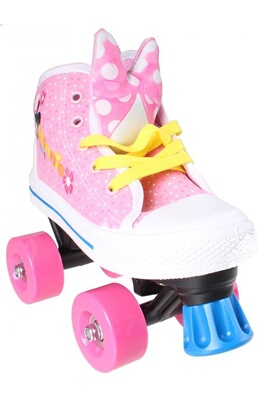 Roller enfant Disney patins à roulettes Minnie Mouse filles rose/blanc