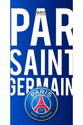 Paris Saint-Germain serviette de plage bleu logo 70 x 140 cm