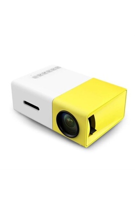 Vidéoprojecteur Non renseigné Vidéoprojecteur OHP YG-300 Lumi USB LED Mini  HDMI Projecteur Portable 1300mAh Li-batterie Jaune + blanc