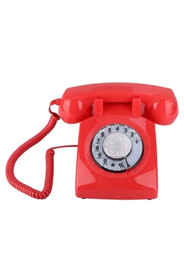 Téléphone filaire GENERIQUE Vintage Téléphonique / Téléphone Rétro À Cadran  Rotatif / Téléphone Fixe(Rouge)