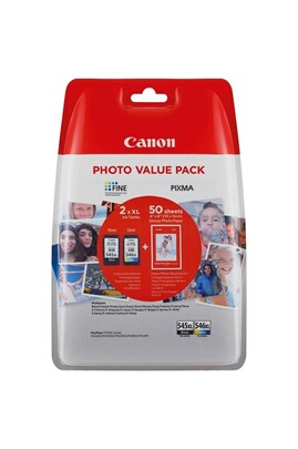 Cartouche d'encre Canon PG-545 XL/CL-546XL Photo Value Pack - Noir, jaune,  cyan, magenta, couleur (cyan, magenta, jaune) - original - réservoir d' encre/kit papiers - pour