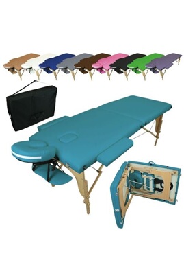 Vivezen - Table de massage pliante 3 zones en bois avec panneau