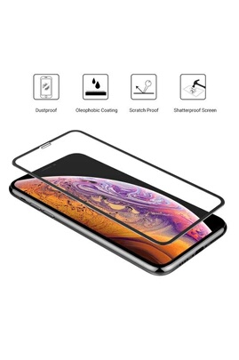 Protection d'écran en verre trempé (100% de surface couverte) pour Apple iPhone  X/XS/11 Pro, Noir