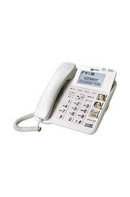 Téléphone Filaire, Téléphone Fixe Blanc de Style Ancien à Montage