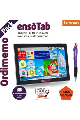 Tablette tactile Ordimemo Pack nouvelle tablette Sénior ensoTab 2