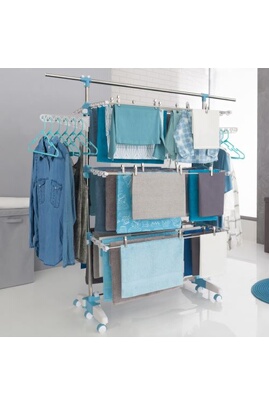 Accessoire pour sèche-linge ID Market Séchoir modulable blanc/bleu grande  capacité + 30 accessoires