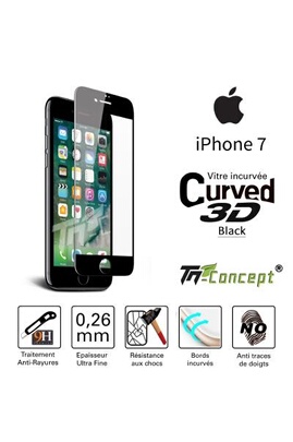 Protège écran TM CONCEPT Verre trempé intégral - iPhone 11 - Noir