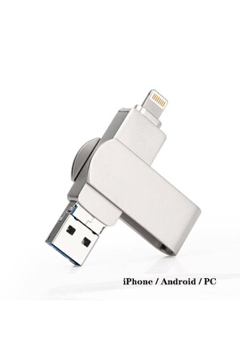 Clé USB Non renseigné Clé USB 3 en 1 pour iPhone Android PC Stockage  Externe USB 3.0 Haute Vitesse Mémoire Mental 32 Go 1
