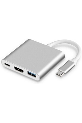 Adaptateur et convertisseur GENERIQUE Adaptateur multiport USB-C USB 3.1  Type C vers HDMI 4K avec port USB 3.0 et port de charge USB C pour MacBook  / Chromebook Pixel / Dell XPS13 /