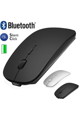 Souris GENERIQUE Souris Bluetooth Sans Fil pour Macbook/iPad/iPhone(  iOS13.1.2 ou Supérieur)/Android PC/Ordinateur, Mini Souris Silencieuse  Rechargeable pour