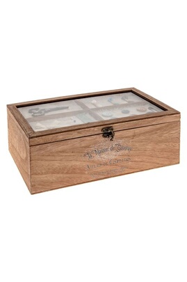 Boite de rangement Atmosphera - Boîte à couture en bois Atelier  d'hivers - L. 30 x H. 10 cm - Marron - Atelier d'hivers