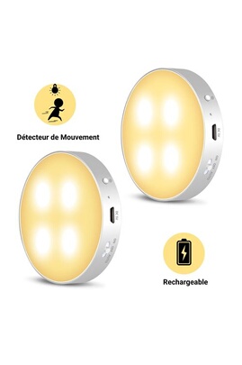 Daffodil Lampes détecteur de mouvement intérieur LED (x2) LEC012 - Spot  pour placard escalier couloir - Projecteur lumineux autocollant aimanté à  batterie rechargeable longue durée, Petite Applique : : Luminaires  et Éclairage