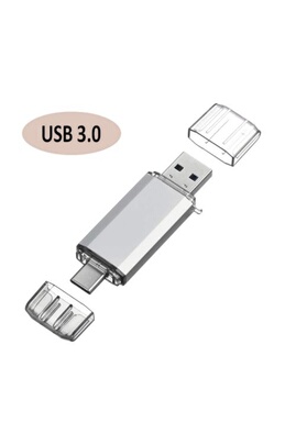 Disque dur externe GENERIQUE Clé USB 32Go 2 en 1 Type-C et USB 3.0 Mémoire  Stick pour Android Smartphone et Tablette - Argenté