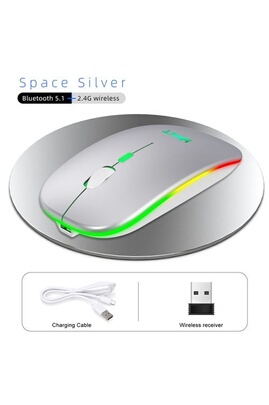 Souris sans fil Bluetooth souris Rechargeable souris sans fil pour  ordinateur portable souris de jeu ergonomique