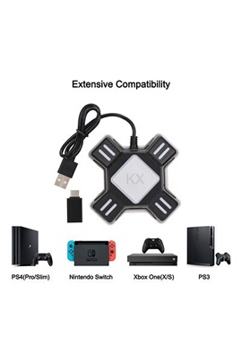 Connectique et chargeur console Qumox Convertisseur de clavier de souris,  adaptateur de contrôleur de jeu Compatible PS4, Xbox One, Switch, PS3 de  marque