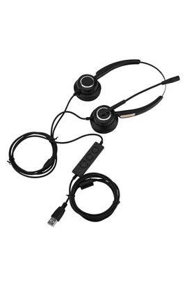 Casque audio filaire USB Center d'appel avec Microphone - Noir