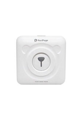 Imprimante photo PeriPage Mini imprimante thermique A6 Bluetooth Portable  avec 1 rouleau de papier d'impression - Blanc