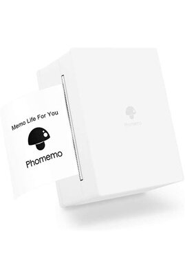 Imprimante photo Phomemo Imprimante thermique Portable Bluetooth M02 sans  encre 203dpi blanche Version Internationale avec 1 bâton papier, Compatible  IOS, Android