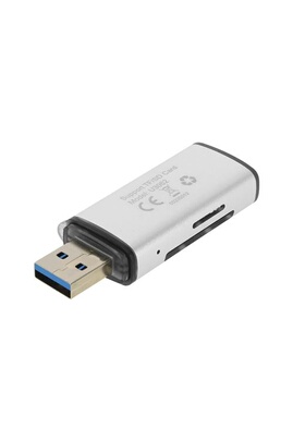 Clé USB Linq Lecteur de carte Mémoire SD / Micro-SD 2 en 1 Fonction OTG  480Mbps Gris