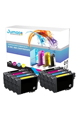 Cartouche d'encre Jumao Lot de 8 cartouches noirs (18,2 Ml) et couleurs (14  Ml) compatibles pour EPSON 603 XL, 4100 4105 - 