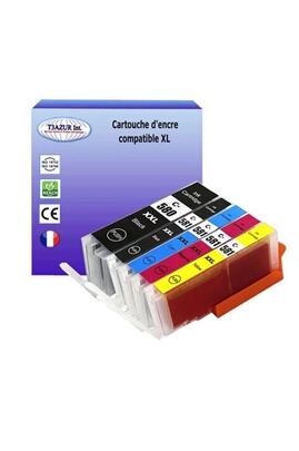 Cartouches d'encre - Pack 5 Cartouches compatibles Canon PGI-580 XXL et CLI- 581 XXL - Consommables HP CANON BROTHER