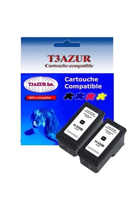 Cartouche d'encre T3AZUR Lot de 2 Cartouches compatibles type pour  imprimante HP PhotoSmart 2610, 2610v, 2610xi (339) Noire 25ml