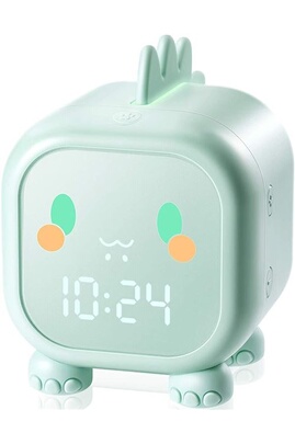 Radio-réveil GENERIQUE Réveil enfant veilleuse bébé rappel de musique  affichage de l'heure et température intérieure, vert