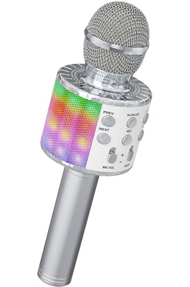 Ankuka Micro Karaoke Enfant sans Fil avec 2 Micro, Portable Karaoké  Bluetooth avec Magique Voix Change et LED Lumière Qualité