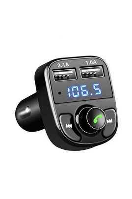 Prise allume-cigare Bluetooth pour voiture, transmetteur FM, lecteur MP3,  adaptateur Radio, Kit chargeur USB,Black