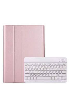 Clavier pour tablette GENERIQUE Étui HSMY avec Clavier Français AZERTY  Bluetooth pour Samsung Galaxy Tab S6 Lite 10.4 P610/P615 - Or  rose&Blanc